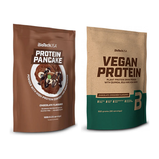 Protein-Frühstücks-Set: BioTech Protein + BioTech Vegan Protein – alle enthaltenen Artikel