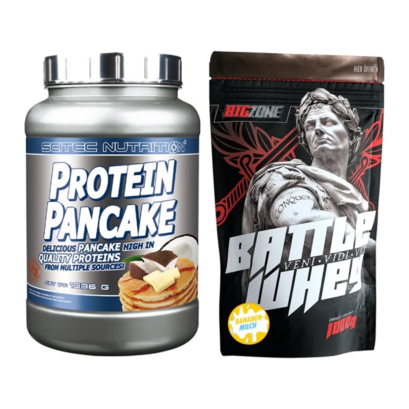 Protein-Frühstücks-Set: Scitec Protein Pancake + Big Zone Battle Whey – alle enthaltenen Artikel