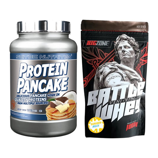Protein-Frühstücks-Set: Scitec Protein Pancake + Big Zone Battle Whey – alle enthaltenen Artikel