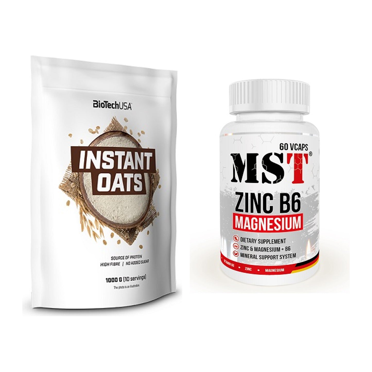 Protein-Frühstücks-Set: BioTech Instant Oats + MST Zinc + Magnesium – alle enthaltenen Artikel