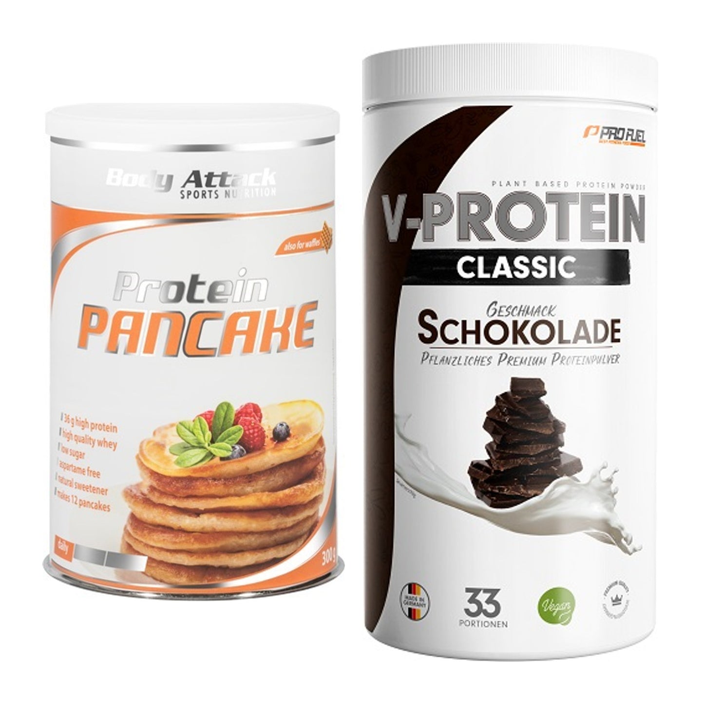 Protein-Frühstücks-Set: Body Attack Protein + ProFuel VEGAN PROTEIN – alle enthaltenen Artikel