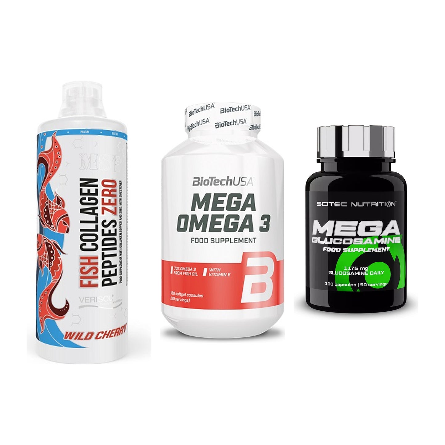 Gelenk-Set: MST Fish Collagen + BioTech Mega + Scitec Mega – alle enthaltenen Artikel