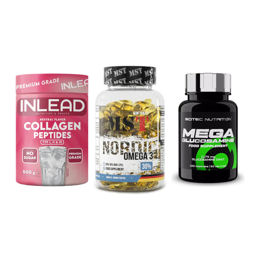 Gelenk-Set: INLEAD Collagen + MST Omega 3 + Scitec Mega – alle enthaltenen Artikel