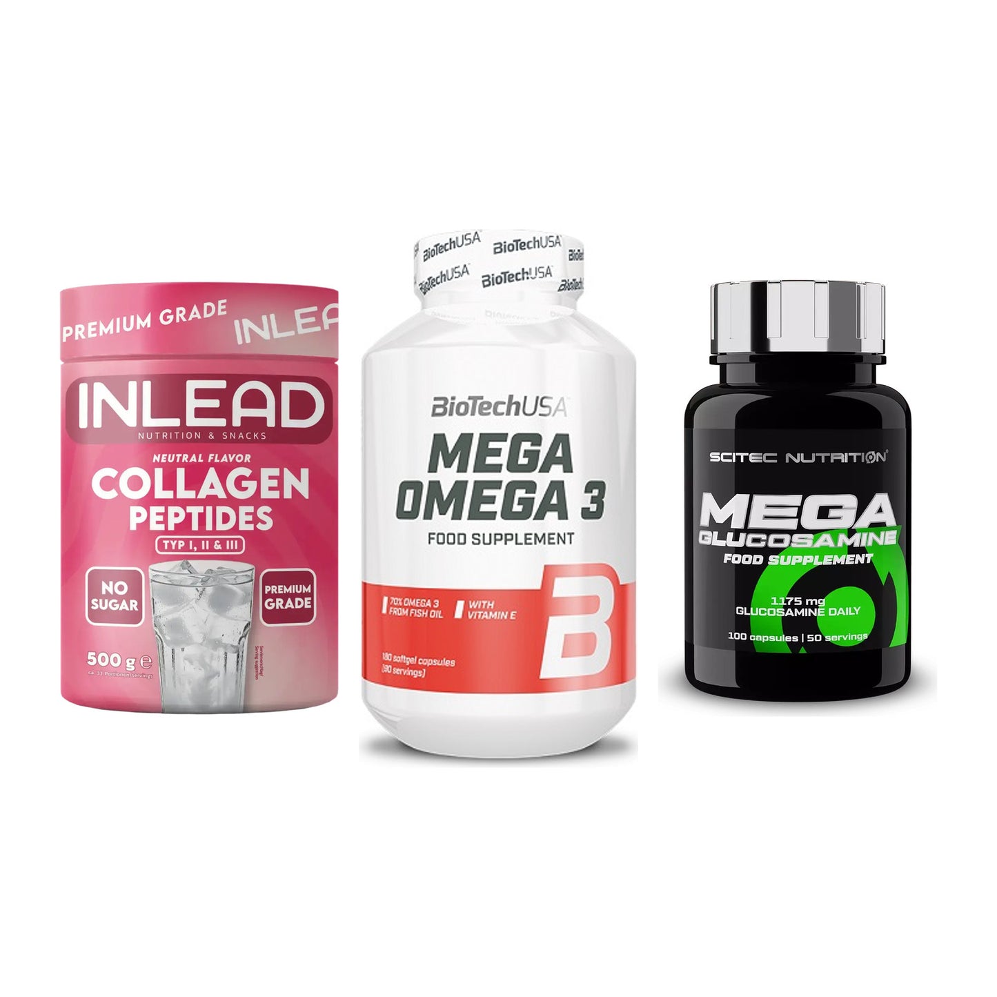 Gelenk-Set: INLEAD Collagen + BioTech Mega + Scitec Mega – alle enthaltenen Artikel