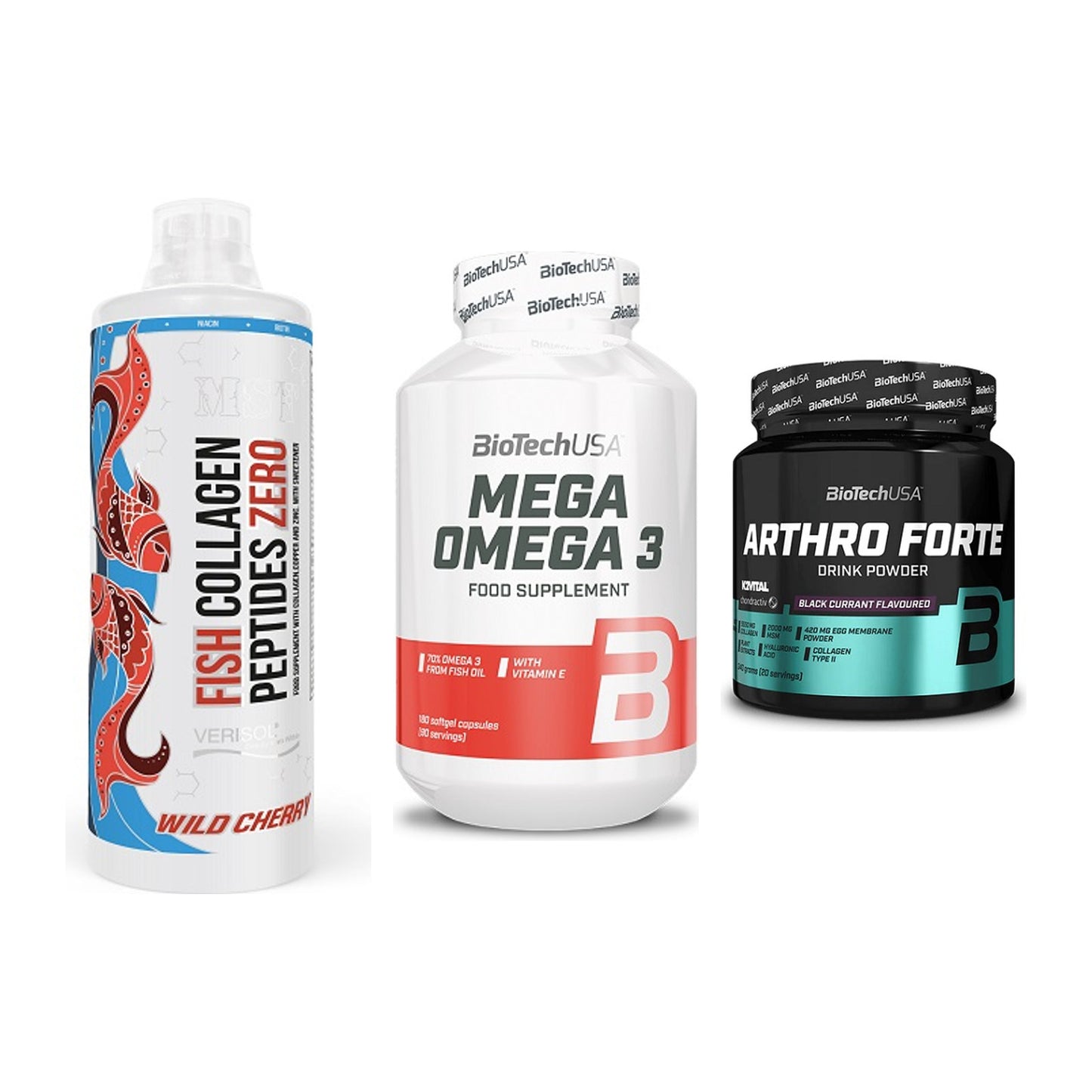 Gelenk-Set: MST Fish Collagen + BioTech Mega + BioTech Arthro – alle enthaltenen Artikel