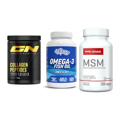 Gelenk-Set: GN Peptan + Wispy Omega 3 + Body Attack MSM – alle enthaltenen Artikel
