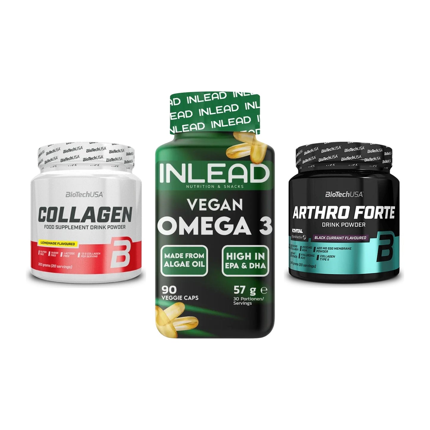 Gelenk-Set: BioTech Collagen + INLEAD Vegan + BioTech Arthro – alle enthaltenen Artikel