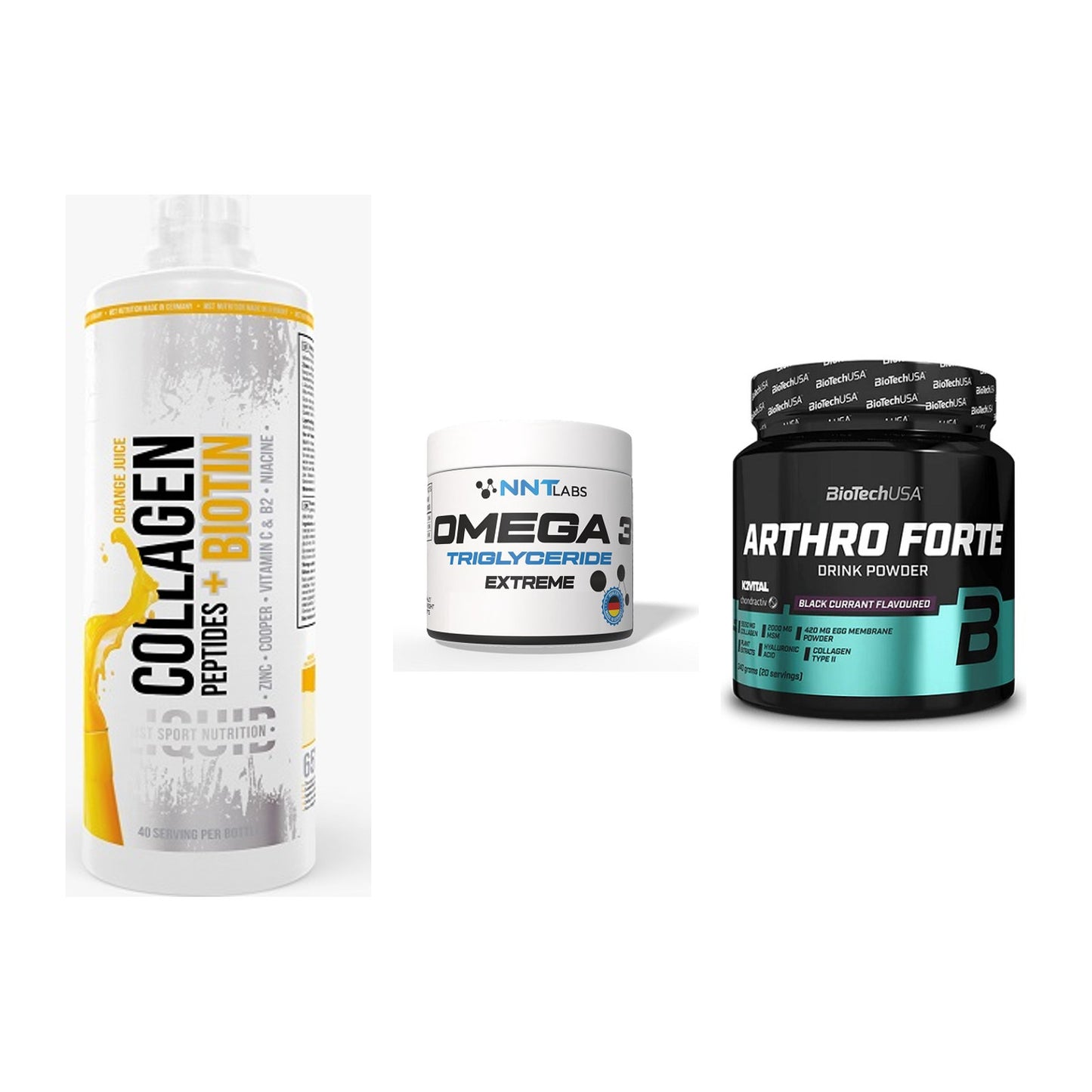 Gelenk-Set: MST Collagen + NNT Omega 3 + BioTech Arthro – alle enthaltenen Artikel