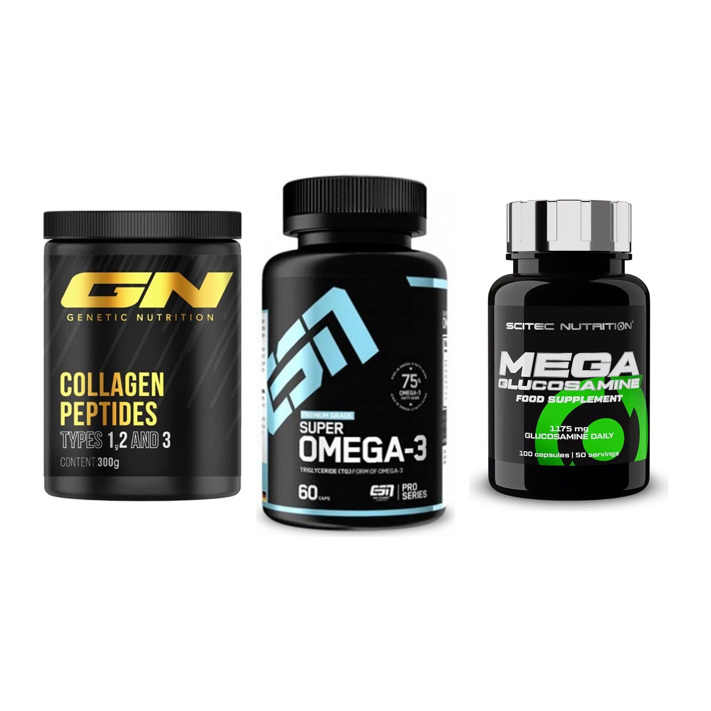 Gelenk-Set: GN Peptan + ESN Omega 3 + Scitec Mega – alle enthaltenen Artikel