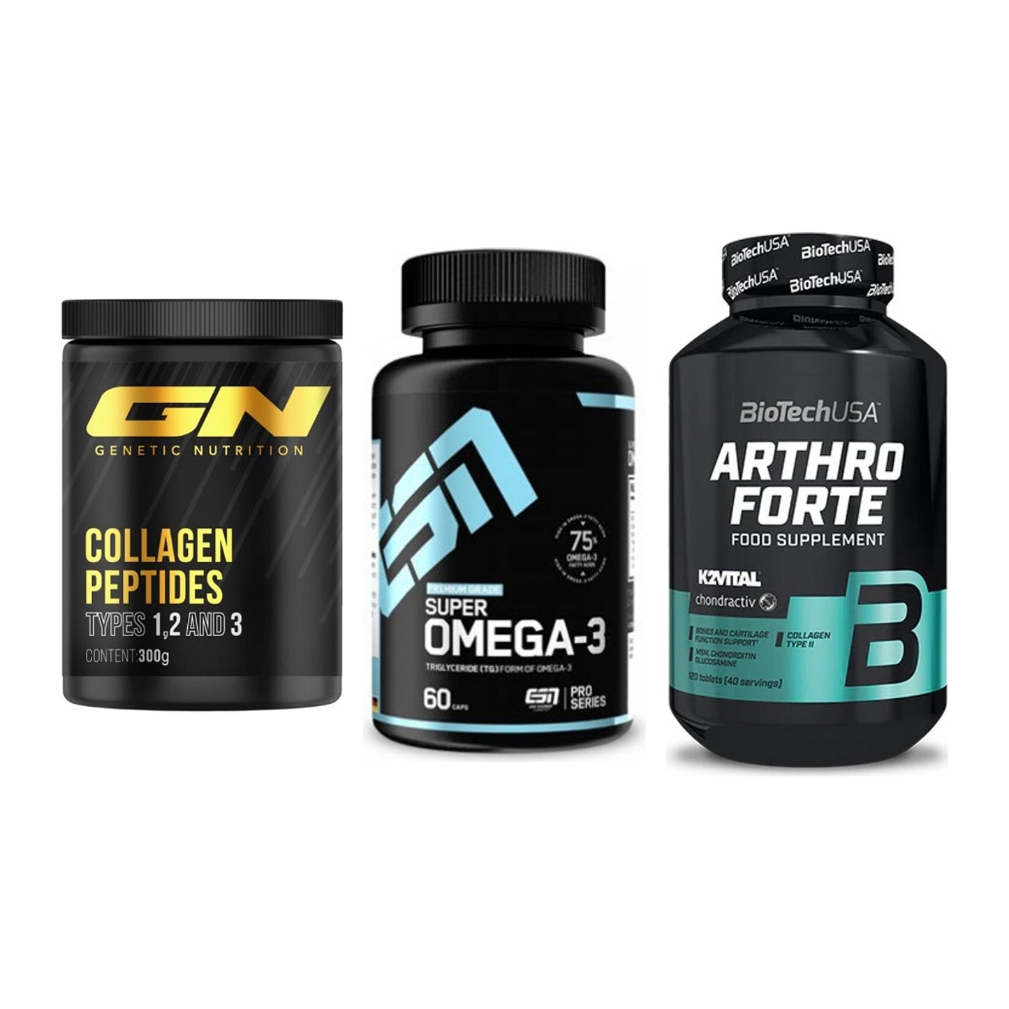 Gelenk-Set: GN Peptan + ESN Omega 3 + BioTech Arthro – alle enthaltenen Artikel