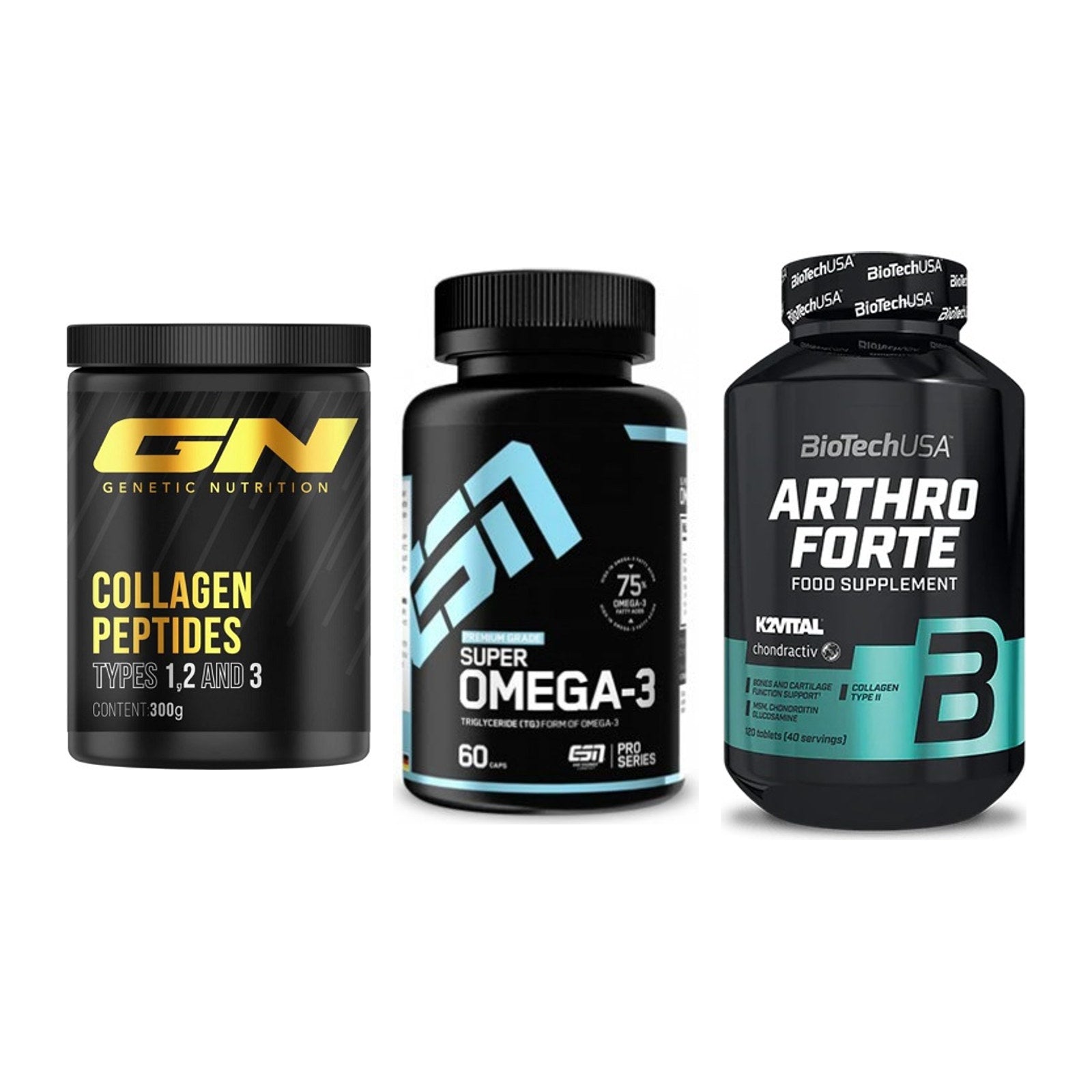 Gelenk-Set: GN Peptan + ESN Omega 3 + BioTech Arthro – alle enthaltenen Artikel