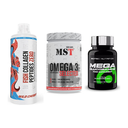 Gelenk-Set: MST Fish Collagen + MST Omega 3 + Scitec Mega – alle enthaltenen Artikel