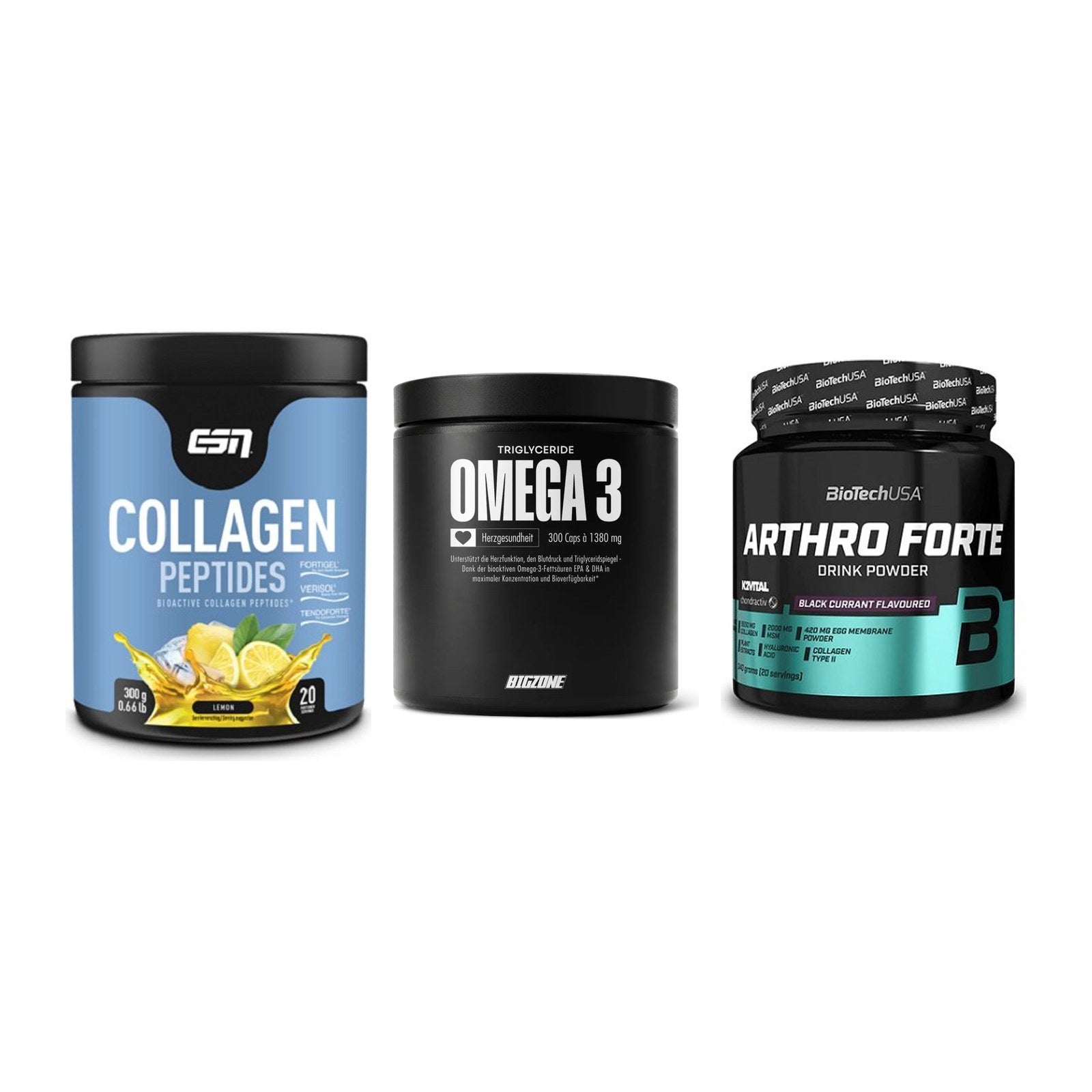 Gelenk-Set: ESN Collagen + Big Zone Omega 3 + BioTech Arthro – alle enthaltenen Artikel
