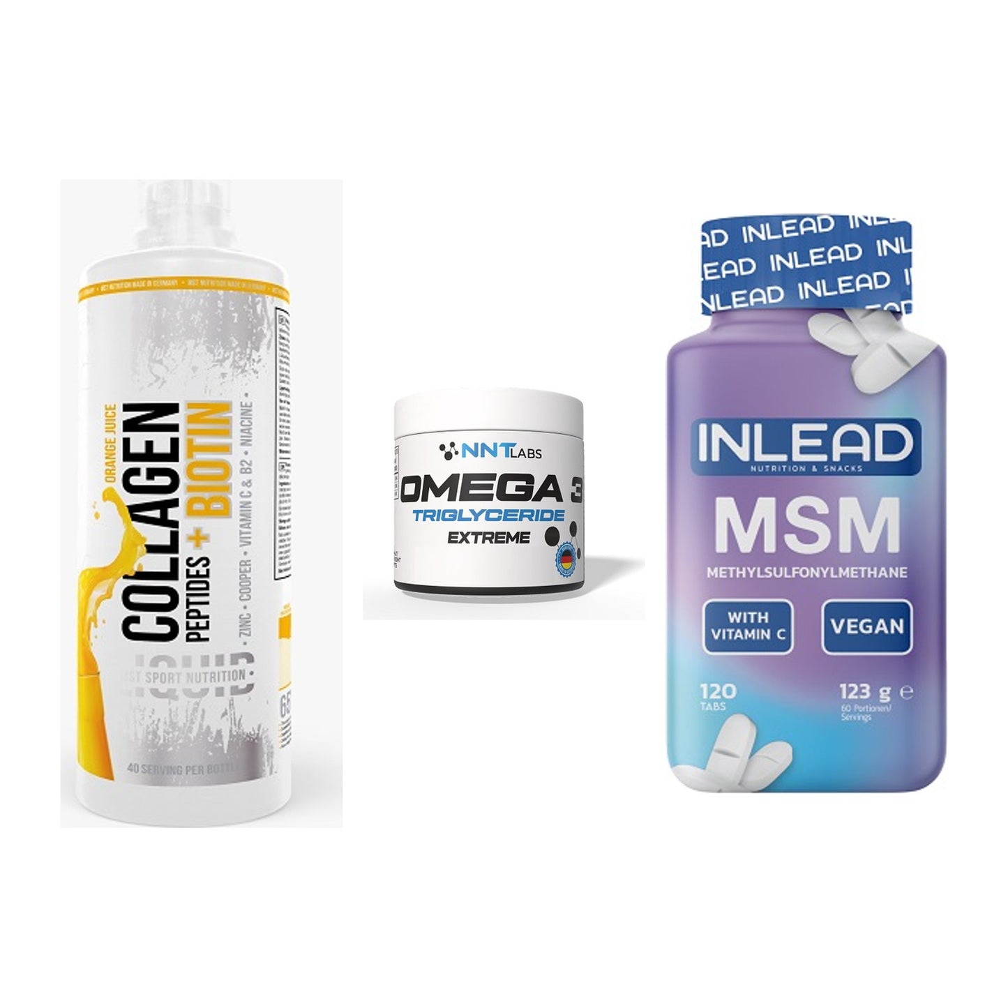 Gelenk-Set: MST Collagen + NNT Omega 3 + INLEAD MSM – alle enthaltenen Artikel
