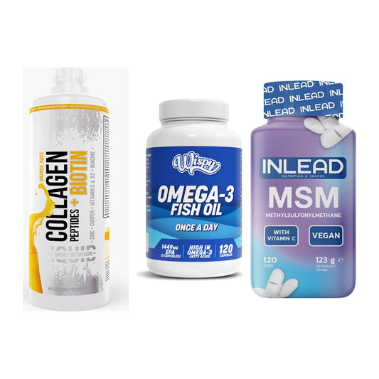 Gelenk-Set: MST Collagen + Wispy Omega 3 + INLEAD MSM – alle enthaltenen Artikel