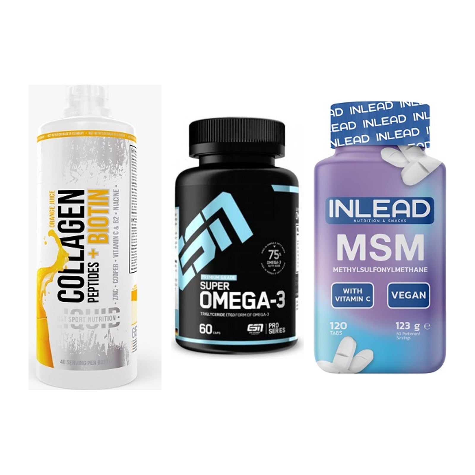 Gelenk-Set: MST Collagen + ESN Omega 3 + INLEAD MSM – alle enthaltenen Artikel