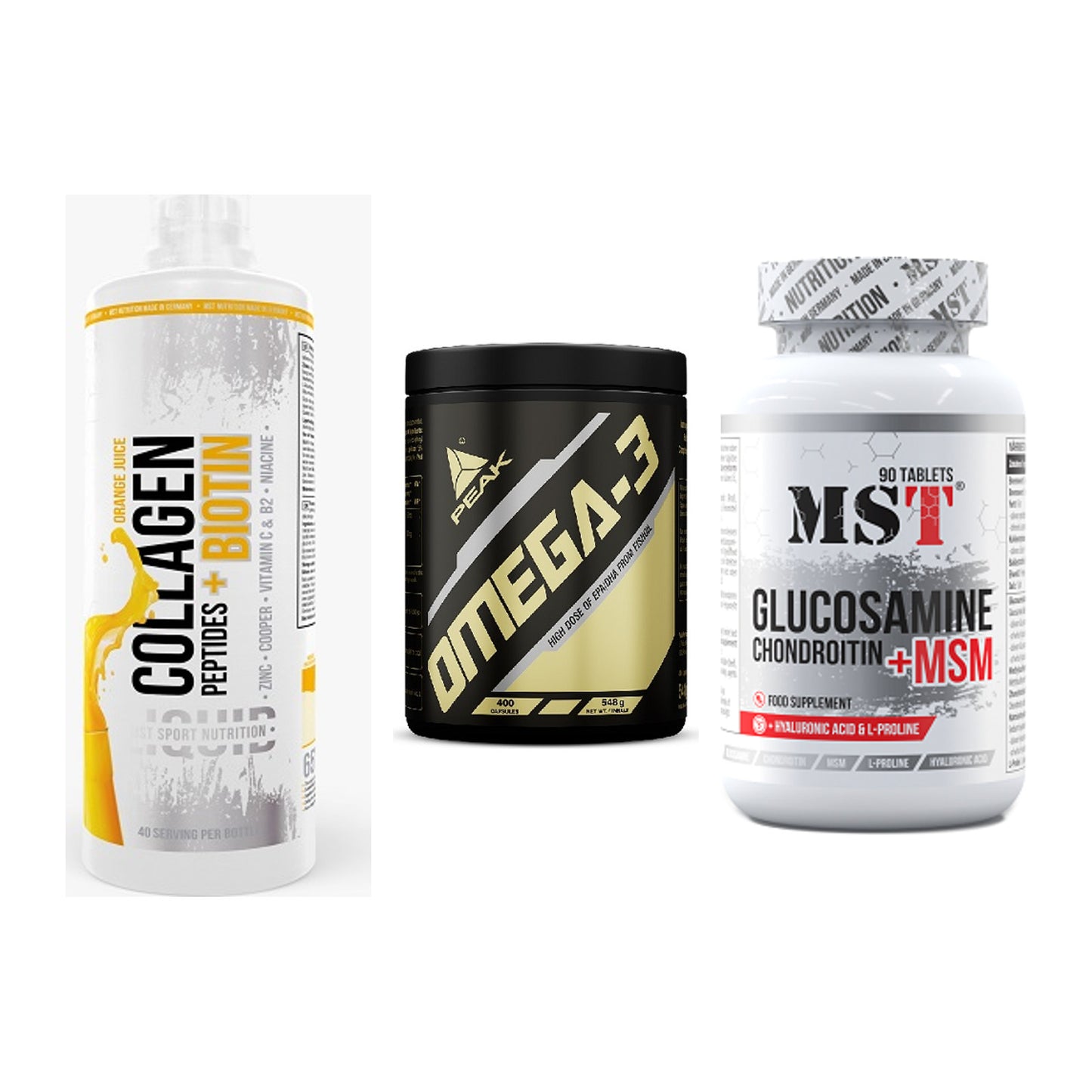 Gelenk-Set: MST Collagen + Peak Omega-3 + MST Glucosamine – alle enthaltenen Artikel