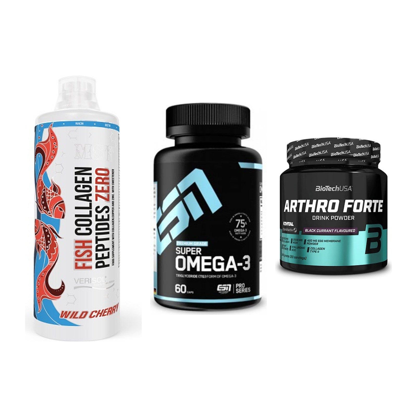 Gelenk-Set: MST Fish Collagen + ESN Omega 3 + BioTech Arthro – alle enthaltenen Artikel