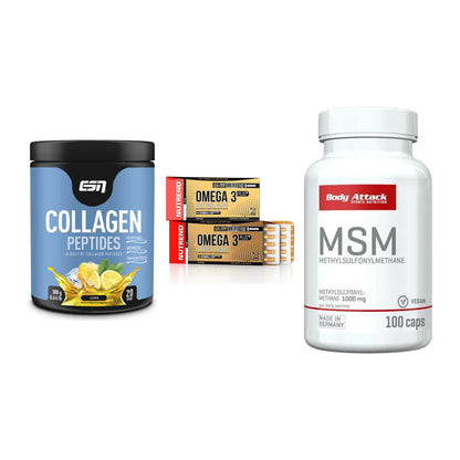 Gelenk-Set: ESN Collagen + Nutrend Omega 3 + Body Attack MSM – alle enthaltenen Artikel