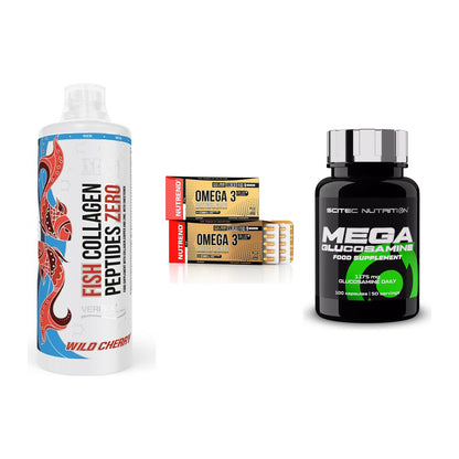 Gelenk-Set: MST Fish Collagen + Nutrend Omega 3 + Scitec Mega – alle enthaltenen Artikel