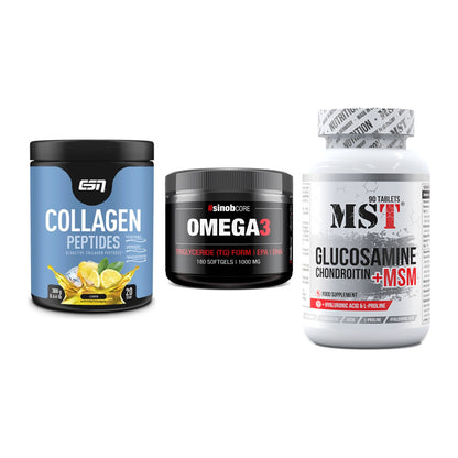 Gelenk-Set: ESN Collagen + Sinob Omega 3 180 + MST Glucosamine – alle enthaltenen Artikel