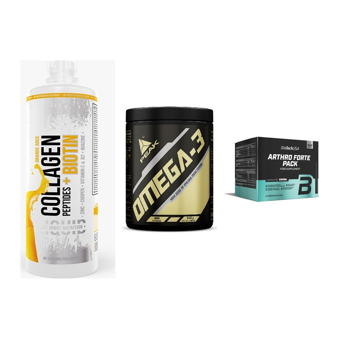 Gelenk-Set: MST Collagen + Peak Omega-3 + BioTech Arthro – alle enthaltenen Artikel