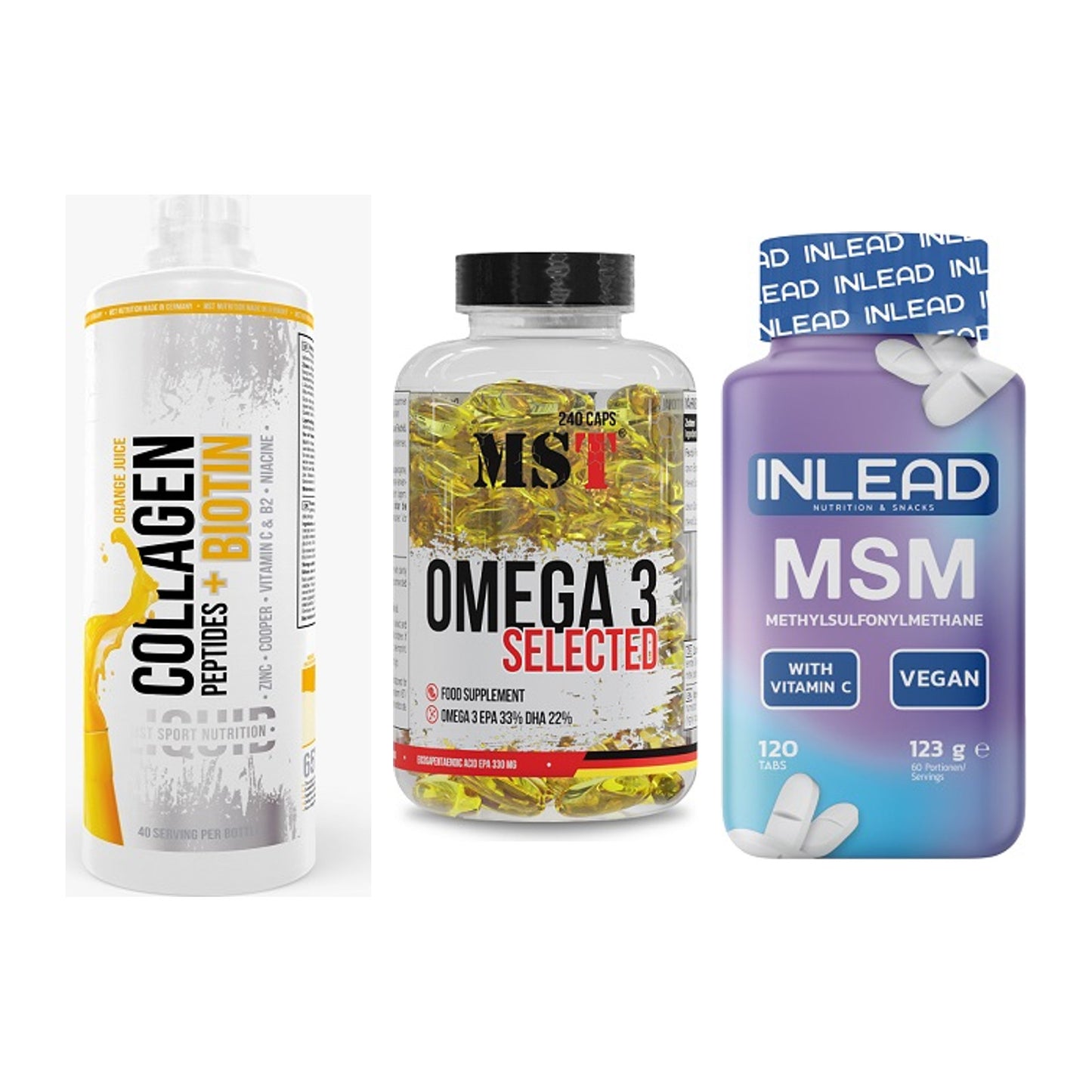 Gelenk-Set: MST Collagen + MST Omega 3 + INLEAD MSM – alle enthaltenen Artikel