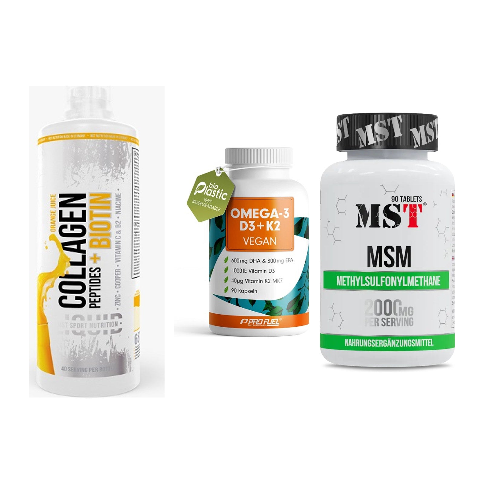 Gelenk-Set: MST Collagen + ProFuel Omega 3 + MST MSM 2000 / – alle enthaltenen Artikel