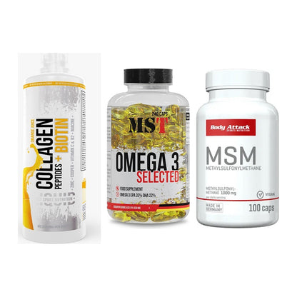 Gelenk-Set: MST Collagen + MST Omega 3 + Body Attack MSM – alle enthaltenen Artikel