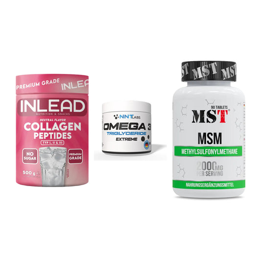 Gelenk-Set: INLEAD Collagen + NNT Omega 3 + MST MSM 2000 / – alle enthaltenen Artikel