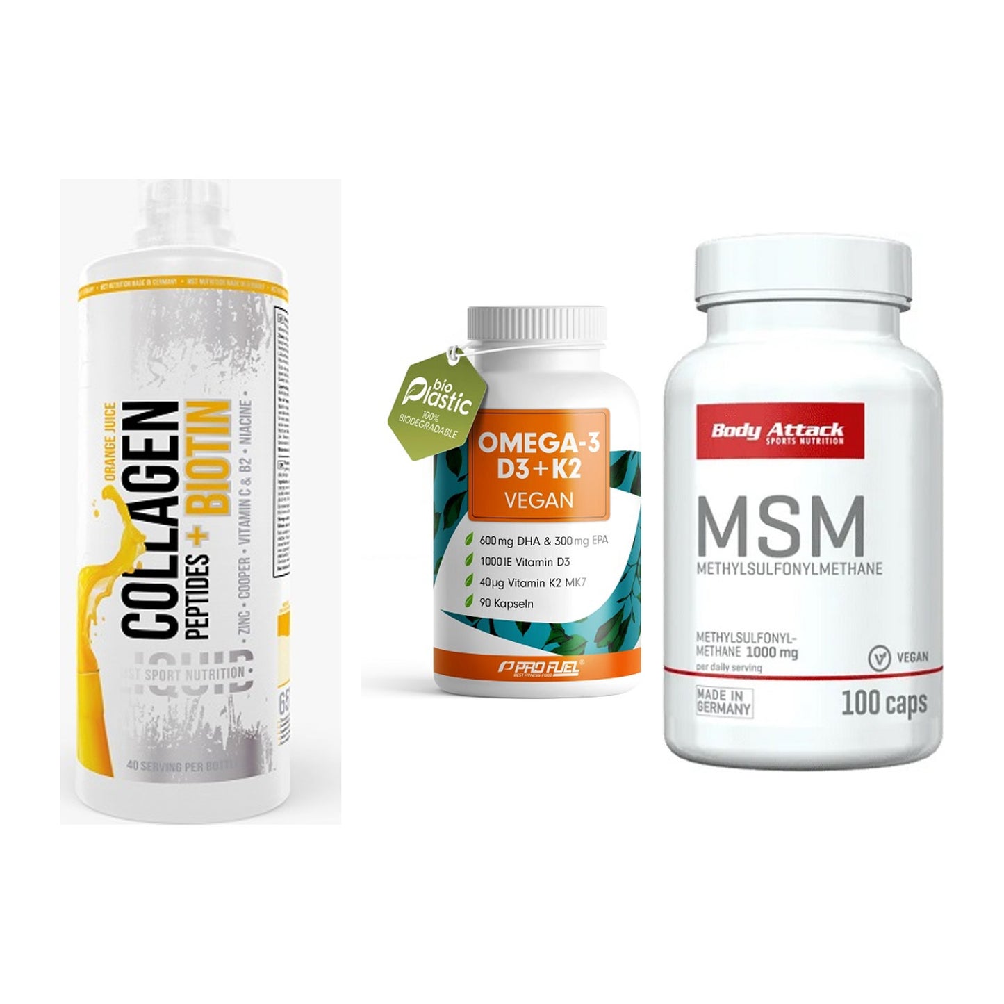 Gelenk-Set: MST Collagen + ProFuel Omega 3 + Body Attack MSM – alle enthaltenen Artikel