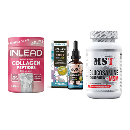 Gelenk-Set: INLEAD Collagen + ProFuel OMEGA-3 + MST Glucosamine – alle enthaltenen Artikel