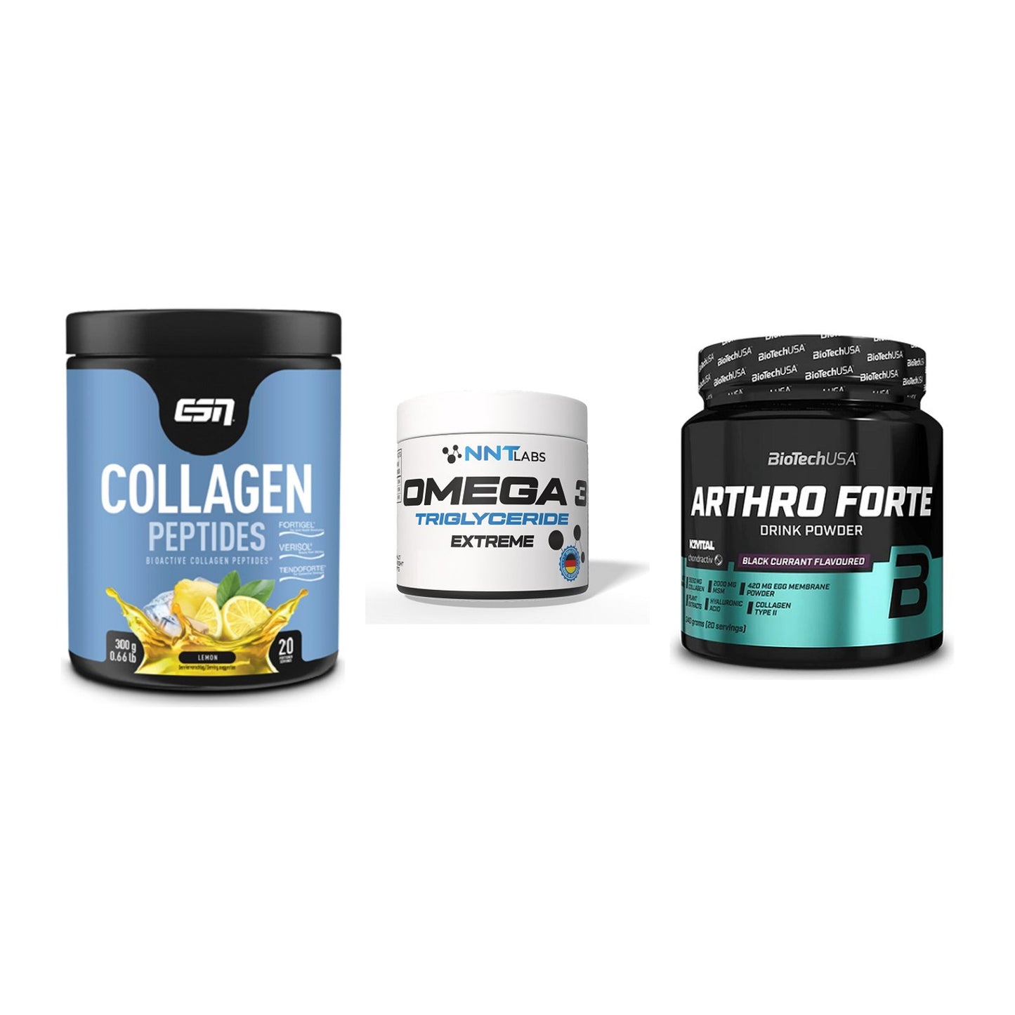 Gelenk-Set: ESN Collagen + NNT Omega 3 + BioTech Arthro – alle enthaltenen Artikel
