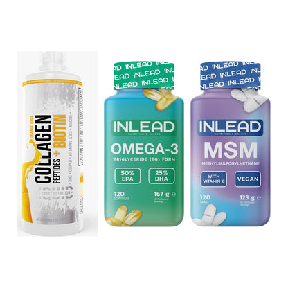 Gelenk-Set: MST Collagen + INLEAD Omega-3 + INLEAD MSM – alle enthaltenen Artikel