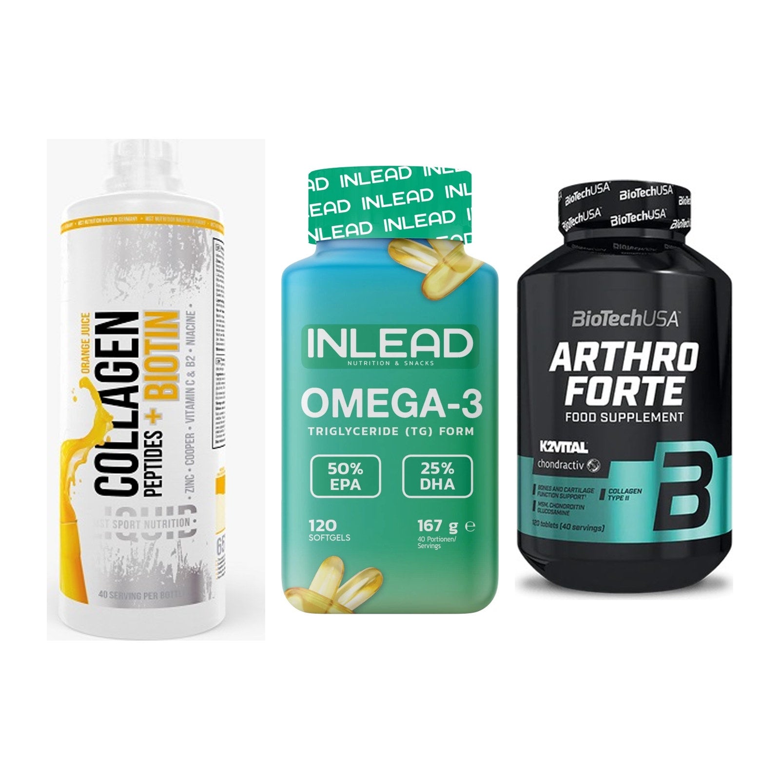 Gelenk-Set: MST Collagen + INLEAD Omega-3 + BioTech Arthro – alle enthaltenen Artikel
