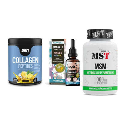 Gelenk-Set: ESN Collagen + ProFuel OMEGA-3 + MST MSM 2000 / – alle enthaltenen Artikel