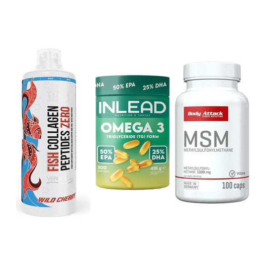 Gelenk-Set: MST Fish Collagen + INLEAD Omega-3 + Body Attack MSM – alle enthaltenen Artikel