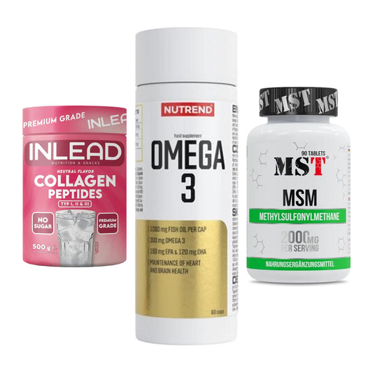 Gelenk-Set: INLEAD Collagen + Nutrend Omega 3 + MST MSM 2000 / – alle enthaltenen Artikel