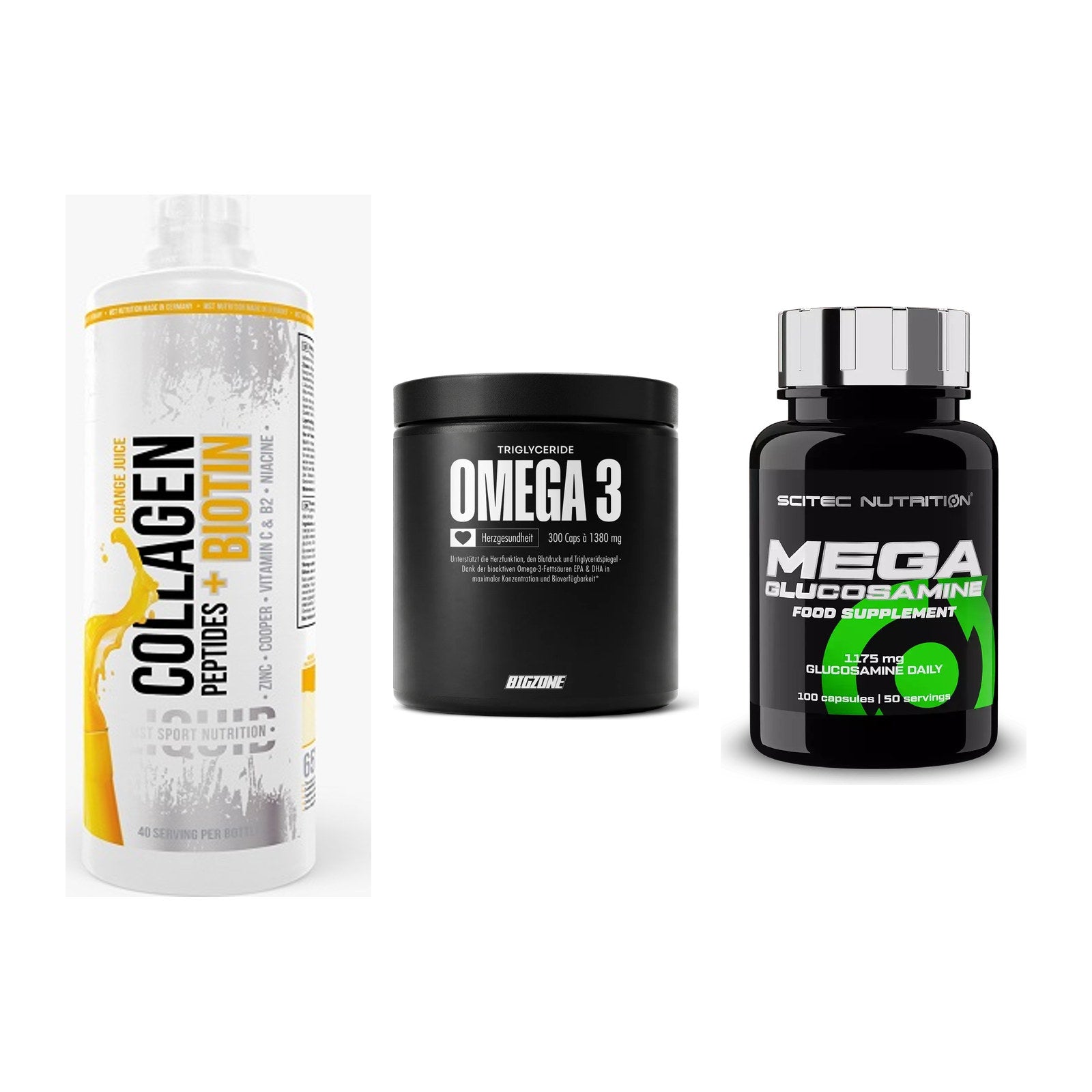Gelenk-Set: MST Collagen + Big Zone Omega 3 + Scitec Mega – alle enthaltenen Artikel