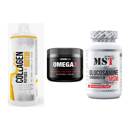 Gelenk-Set: MST Collagen + Sinob Omega 3 180 + MST Glucosamine – alle enthaltenen Artikel