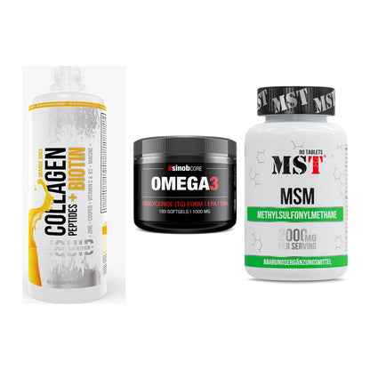 Gelenk-Set: MST Collagen + Sinob Omega 3 180 + MST MSM 2000 / – alle enthaltenen Artikel