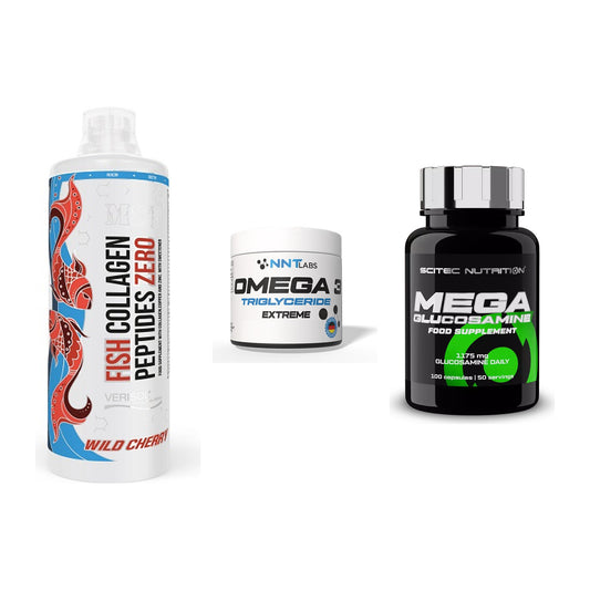 Gelenk-Set: MST Fish Collagen + NNT Omega 3 + Scitec Mega – alle enthaltenen Artikel
