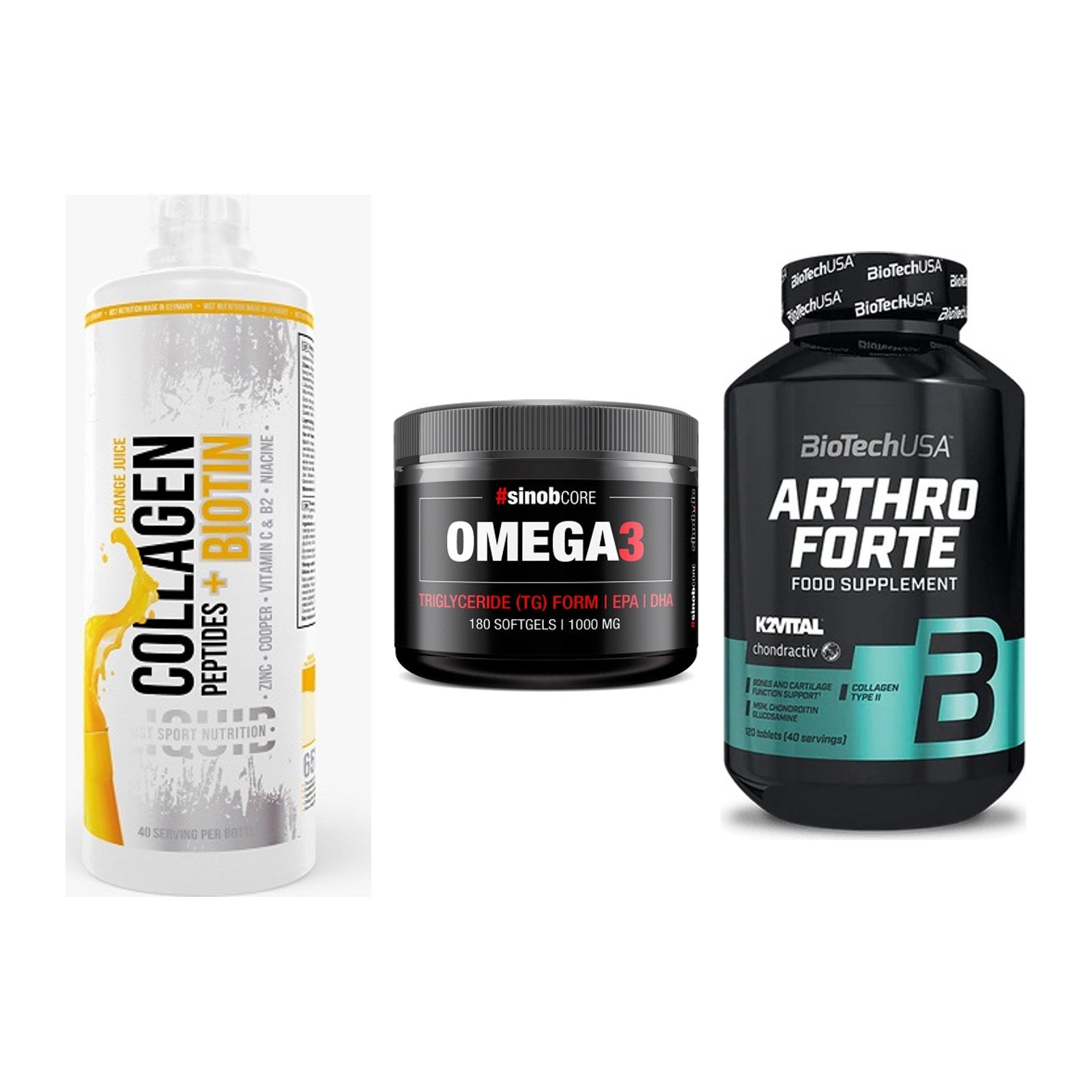 Gelenk-Set: MST Collagen + Sinob Omega 3 180 + BioTech Arthro – alle enthaltenen Artikel