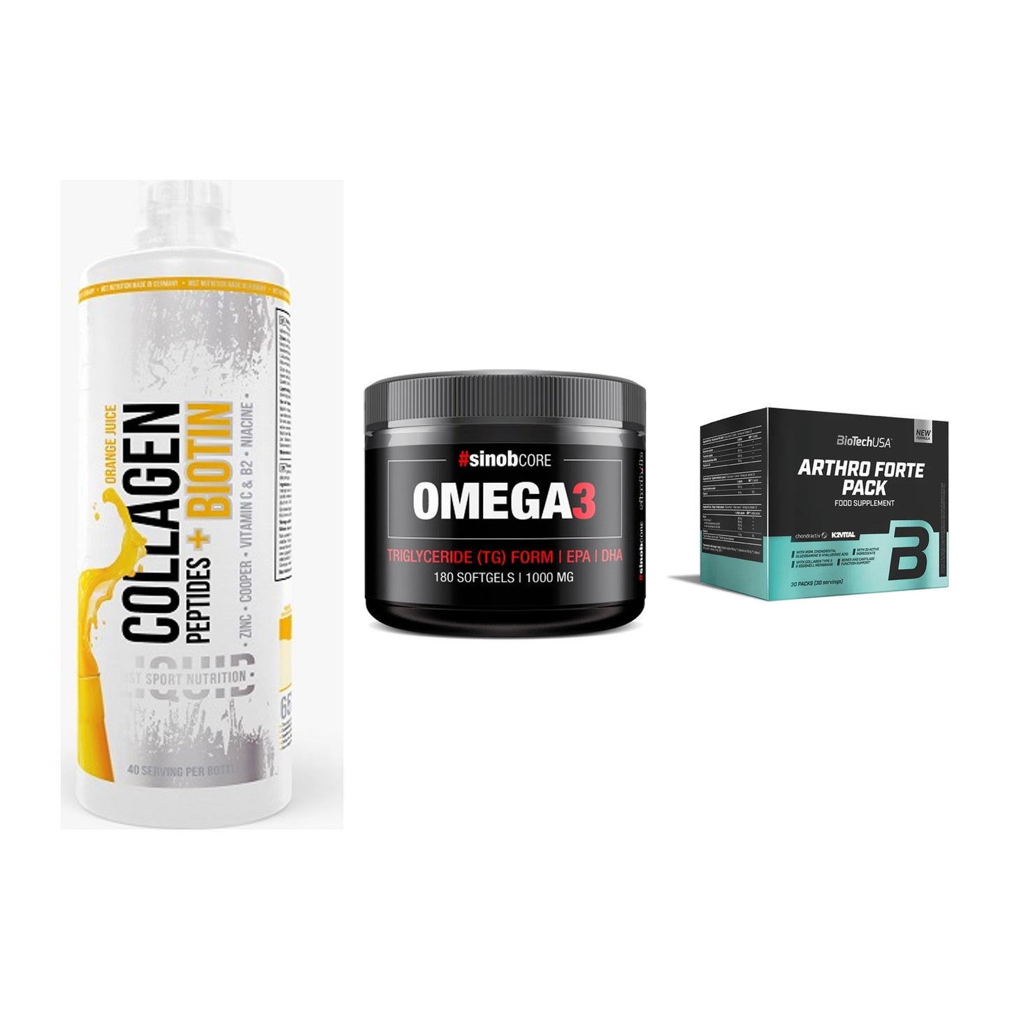 Gelenk-Set: MST Collagen + Sinob Omega 3 180 + BioTech Arthro – alle enthaltenen Artikel