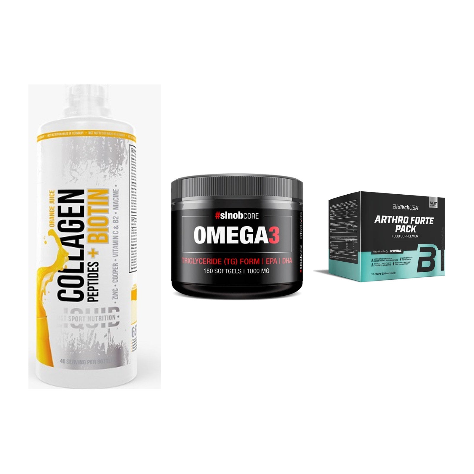 Gelenk-Set: MST Collagen + Sinob Omega 3 180 + BioTech Arthro – alle enthaltenen Artikel