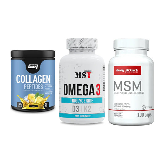 Gelenk-Set: ESN Collagen + MST Omega 3 500 + Body Attack MSM – alle enthaltenen Artikel