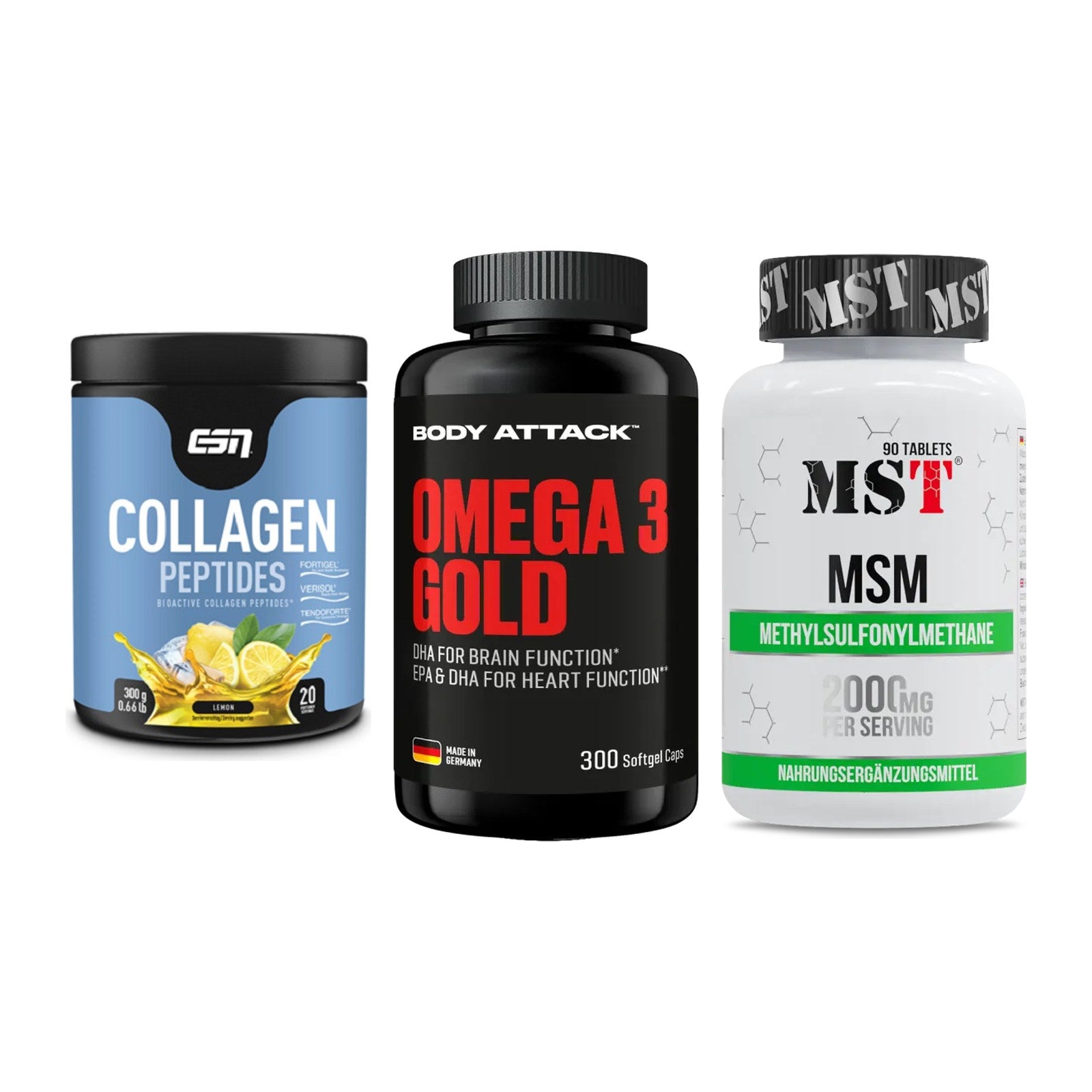 Gelenk-Set: ESN Collagen + Body Attack Omega + MST MSM 2000 / – alle enthaltenen Artikel
