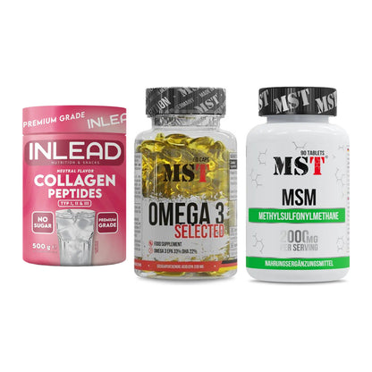 Gelenk-Set: INLEAD Collagen + MST Omega 3 + MST MSM 2000 / – alle enthaltenen Artikel