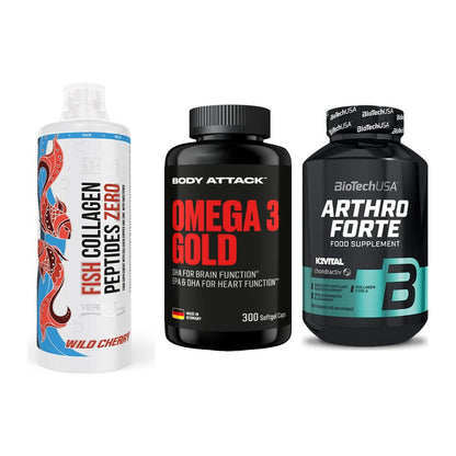 Gelenk-Set: MST Fish Collagen + Body Attack Omega + BioTech Arthro – alle enthaltenen Artikel