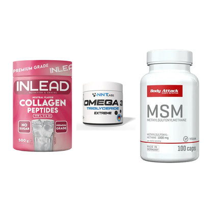 Gelenk-Set: INLEAD Collagen + NNT Omega 3 + Body Attack MSM – alle enthaltenen Artikel